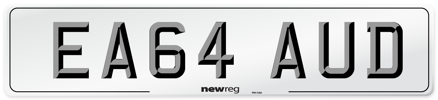 EA64 AUD Number Plate from New Reg